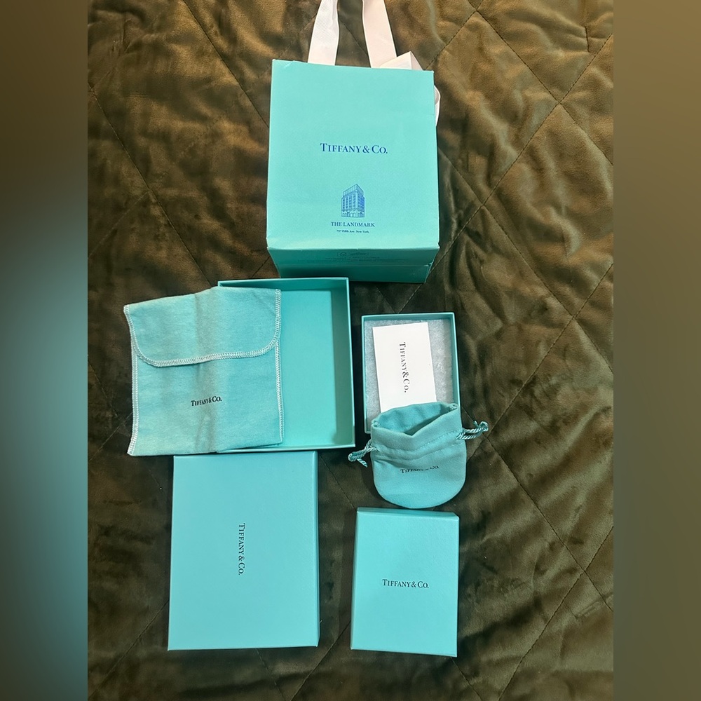 Tiffany & Co. Small Drawstring Pouch and Boxes in Signature Blue